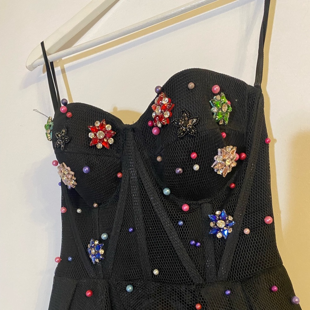 Teuta Matoshi Black Strapless Embellished Ball Gown - Picture 2 of 15